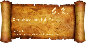 Oreskovics Kürt névjegykártya